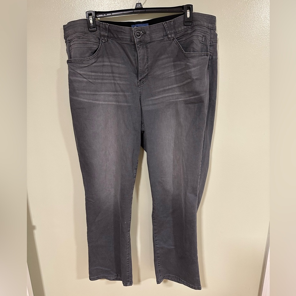 Democracy Women's Charcoal Straight Leg Jeans